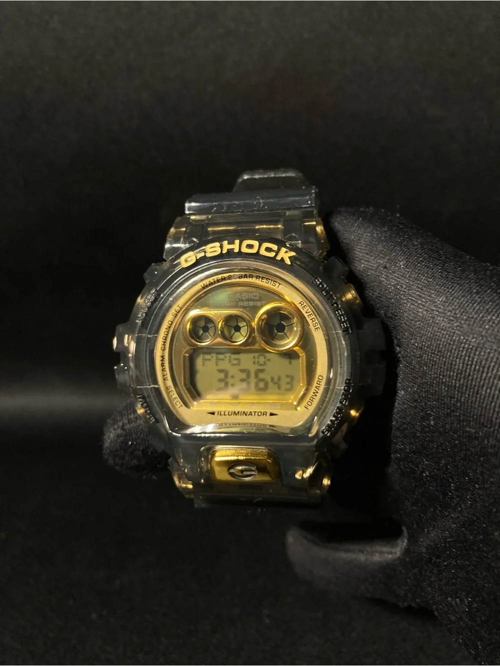 Clear and Gold G Shock Gd6900